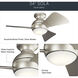 Sola 34 inch Brushed Nickel with Silver Blades Ceiling Fan